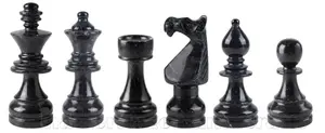Luxury Hand-Carved Black & White Marble Chess Set – Traditional Staunton Style Stone Chess Pieces with Felted Bases 