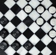 Premium Quality Black & White Marble Checkers Set – Elegant Game for Home Decor