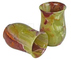 Handcrafted Green Onyx Natural Stone Wine Glass Set – 3x5 Inch Polished Goblets for Elegant Home Bar & Gift Décor
