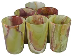 Green Onyx Stone Wine Glass 3x5 Inch – Handcrafted Natural Marble Tumbler for Home Bar