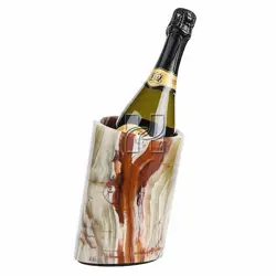 Handmade Green Onyx Marble Wine Chiller – 5.5 x 6.5 Inch Elegant Stone Bottle Holder for Chilling Wine