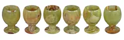 Handcrafted Green Onyx Natural Stone Oval Shape Wine Glass 2x3 Inch – Luxury Crystal Goblet for Elegant Home Décor & Gifting