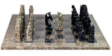 Royal Bishop Series Oceanic Blue & Jet Black Marble Chess Set – Luxury Handcrafted Stone Game for Collectors & Gifting