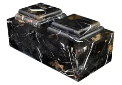 Elegant Michael Angelo Marble Companion Urn for Couples | Premium Hand-Carved Dual Cremation Urn for Two Ashes | Luxury Shared Urn for Human Remains