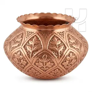 Handcrafted Embossed Copper Handi Pot – Authentic Traditional Kitchenware Decor