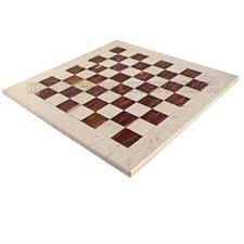 Luxurious Red Onyx & Botticina Marble Chess Set - Customizable Borders in Botticina or Red Onyx