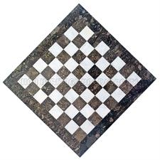 Oceanic and White Marble Chess Set with Dual Border Variants - Oceanic & White Marble Design