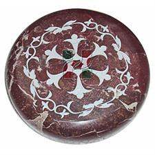 Red Zebra Marble Natural Stone Chevron Urn | Laser Engraved 