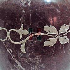 Red Zebra Marble Natural Stone Chevron Urn | Laser Engraved 