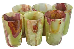 Green Onyx Stone Wine Glass 3x5 Inch – Handcrafted Natural Marble Tumbler for Home Bar