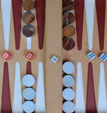 Elegant Leather Book-Shaped Backgammon Set with Marble Checkers & Metallic Edges – Perfect Gift for Gamers & Decor