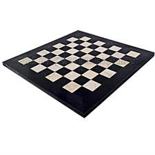 Premium Jet Black & Botticino Marble Chess Board - Handcrafted with Customizable Borders