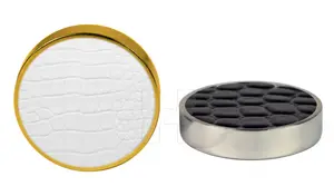Luxury Faux Leather Black & White Crocodile Backgammon Checkers 44.5x10mm with Silver & Gold Metallic Edges & Matching Storage Box