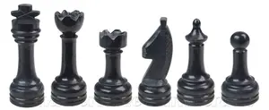 Handcrafted Jet Black and Deep Red Onyx Marble Chess Set – Premium Stone Chess Pieces with Polished Finish