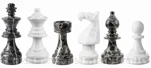 Handcrafted Black Zebra and White Marble European Style Chess Pieces Set – Luxury Staunton Chessmen for Collectors & Home Decor