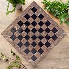 Jet Black & Marina Pink Marble Chess Board - Elegant 2-Tone Chess Set with Custom Variant Borders