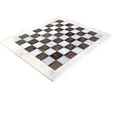 Oceanic and White Marble Chess Set with Dual Border Variants - Oceanic & White Marble Design