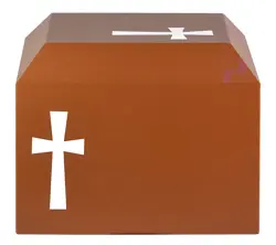 Elegant Garden Cremation Urn with Inlaid Holy Cross – Outdoor Memorial Urn for Ashes, Weather-Resistant Tribute for Loved Ones