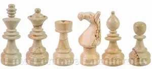Handcrafted Jet Black & Burma Teak Marble Chess Pieces Set – Luxury Natural Stone Chessmen for Professional Play & Home Decor