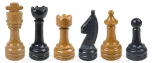 Luxury Handcrafted Marble Chess Set – Jet Black & Indus Gold Stone – Premium Decorative Board Game