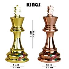 Premium Solid Brass Staunton Chess Pieces Set - Copper and Gold Finish | Luxury Weighted Chessmen