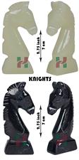 Green Onyx & Jet Black Natural Stone Royal Bishop Series Chess Set - Handcrafted Luxury Chess Pieces