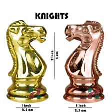 Premium Solid Brass Staunton Chess Pieces Set - Copper and Gold Finish | Luxury Weighted Chessmen