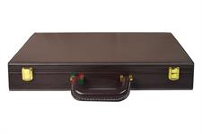Elegant Chocolate Brown PU Leather Chess Set Storage Box - Durable, Stylish Organizer for Chess Pieces and Board