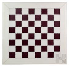 Portable White Leather Chess Set – Roll-Up Design, Zig-Zag Stitching, Marble & Metal Checkers, Storage Tube Included