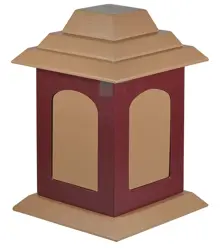 Pagoda Cremation Urn with Elegant Twin Color Finish – Inspired Funeral Memorial Box for Human Ashes