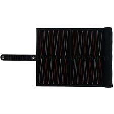 Luxury Suede Leather Roll-Up Backgammon Game with Durable Threaded Playing Points – Top Quality