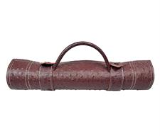 Imperial Gambit Leather Roll-Up Travel Chess Set – Portable & Stylish Ostrich Textured Leather Chessboard for On-the-Go Gaming