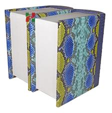 Blue Snake Texture Leather Companion Urn – Book-Style Memorial for Two Loved Ones