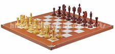 Premium Leather Reversible Game Board – Dual-Sided Chess and Backgammon Set with Imperium Series Handcrafted Wooden Chess Pieces and Wooden checkers Elegant PU Leather Storage Box