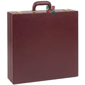 Elegant Burgundy PU Leather Storage Box for Chess Set – Stylish Organizer for Chess Pieces and Board