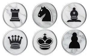 Handcrafted Coral and White Marble Game Set – Premium Chess, Backgammon, and Draughts Checkers