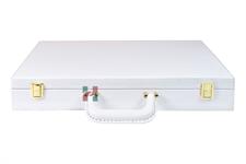 Elegant Snow White PU Leather Storage Box for Chess Set - Stylish and Durable Organizer for Chess Pieces and Board, Perfect for Home Décor and Gift Giving