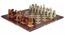 Royal Bishop Series Red Onyx & Coral Marble Chess Set with Luxe Faux Leather Storage Box – Handcrafted Elegance for Collectors & Champions