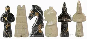 Handcrafted Michael Angelo and Verona Beige Marble Chess Pieces – Luxury Stone Chess Set for Elegant Gameplay