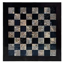 Oceanic & Jet Black Marble Chess Board with Border Variants – A Masterpiece of Elegance and Craftsmanship
