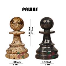 Black and Coral Marble Chess Set - Elegant Handcrafted Marble Chess Pieces for Home Decor & Play