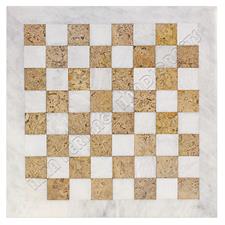 Elegant Coral & White Marble Chess Board – Choose Between Coral or White Border Variants