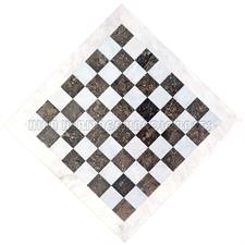 Oceanic and White Marble Chess Set with Dual Border Variants - Oceanic & White Marble Design