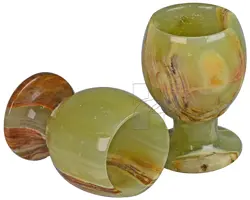 Handcrafted Green Onyx Natural Stone Oval Shape Wine Glass 2x3 Inch – Luxury Crystal Goblet for Elegant Home Décor & Gifting