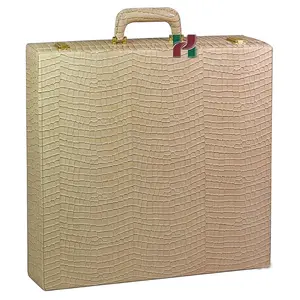 Almond Beige PU Leather Storage Box for Chess Set – Elegant & Durable Organizer for Chess Pieces