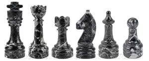 Handcrafted Black and White Marble Chess Set – Luxury Stone Chess Board with Weighted Pieces – Elegant Home Décor for Collectors