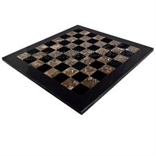 Oceanic & Jet Black Marble Chess Board with Border Variants – A Masterpiece of Elegance and Craftsmanship