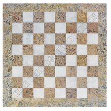Elegant Coral & White Marble Chess Board – Choose Between Coral or White Border Variants