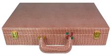 Peachy Pink PU Leather Chess Set Storage Box – Elegant and Durable Organizer for Chess Pieces and Board – Stylish Chess Storage Solution for Home or Travel