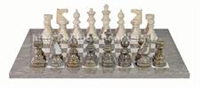 Oceanic & Botticino Marble European Series Chess Set with Faux Leather Storage Box – Luxury Handmade Classic Board Game